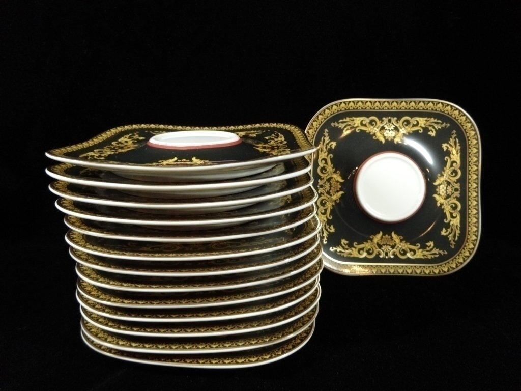 14 ROSENTHAL CHINA VERSACE MEDUSA SQUARE SAUCERS, (1 of 4)