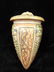 ROSEVILLE POTTERY FLORENTINE WALL POCKET, BROWN, APPROX