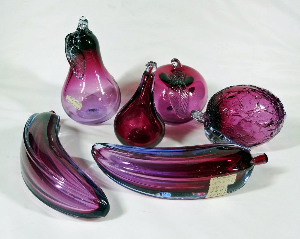 6 PC GROUP CAMER GLASS FRUIT, 3 WITH CAMER GLASS (1 of 9)