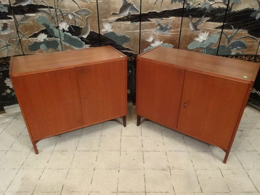 2 MID CENTURY MODERN TEAK 2 DOOR CABINETS, CIRCA (1 of 6)