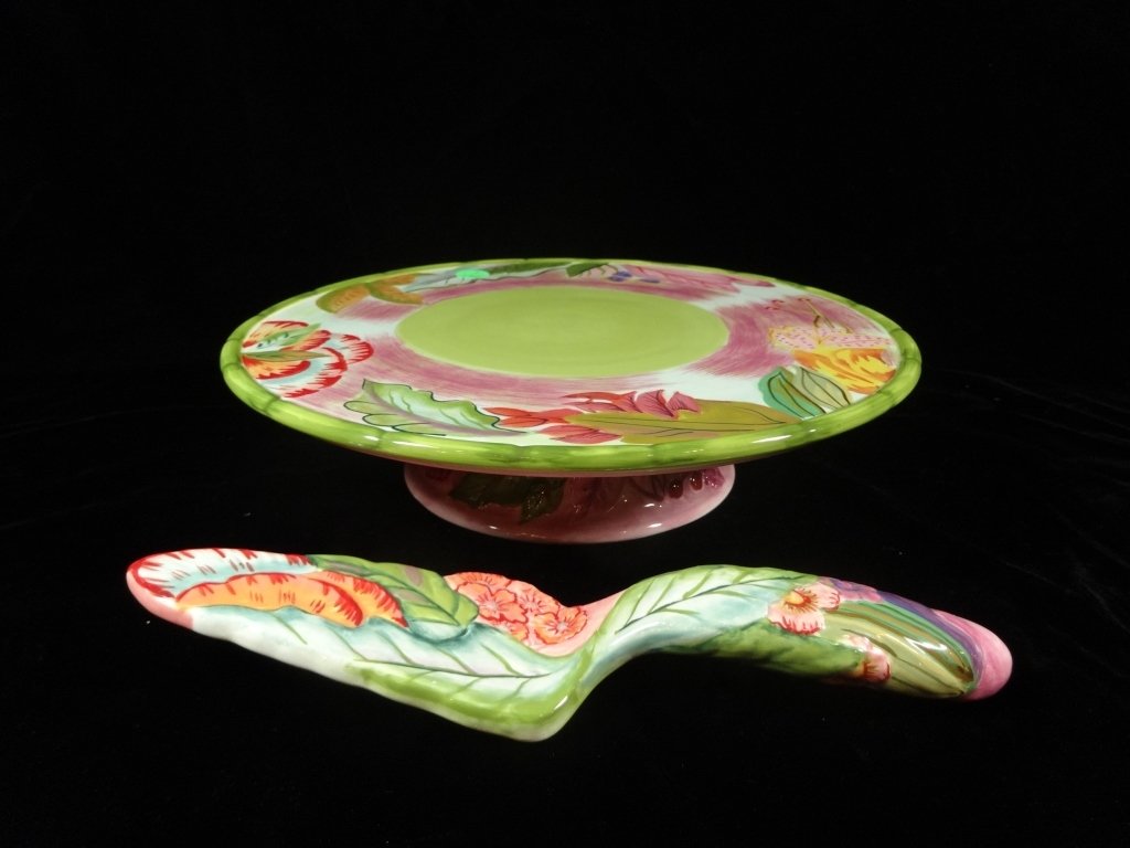 TRACY PORTER CAKE PLATE, APPROX 3"H X 11.5"DIAMETER, (1 of 8)