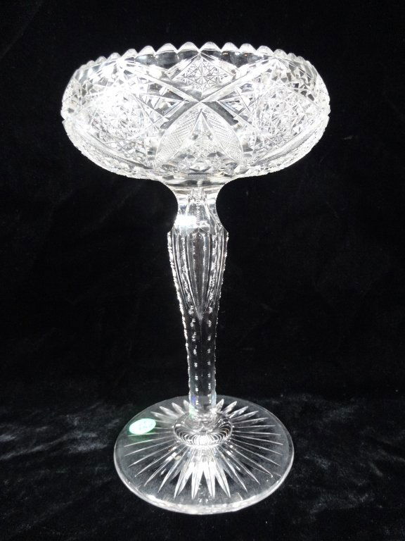 CUT CRYSTAL PEDESTAL BOWL, APPROX 9.5"H X 5.75" (1 of 7)