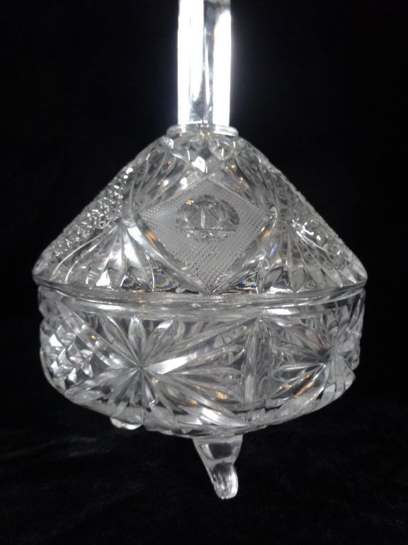CRYSTAL CANDY DISH WITH LID, APPROX 8.75"H (1 of 5)