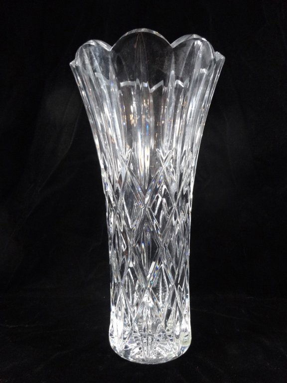 GORHAM FULL LEAD CRYSTAL VASE, LADY ANNE, APPROX 14"H,