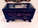 CHINESE BLACK AND RED LACQUER WOOD CHEST, PAINTED