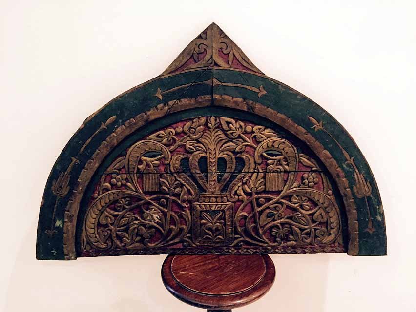 SINO-TIBETAN POLYCHROME WOOD WALL PLAQUE, APPROX 25"W, (1 of 6)