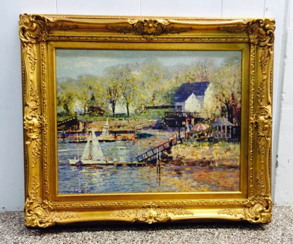 JOHN CHARLES TERELAK; ORIGINAL OIL ON MASONITE, "GLOUCE (1 of 6)