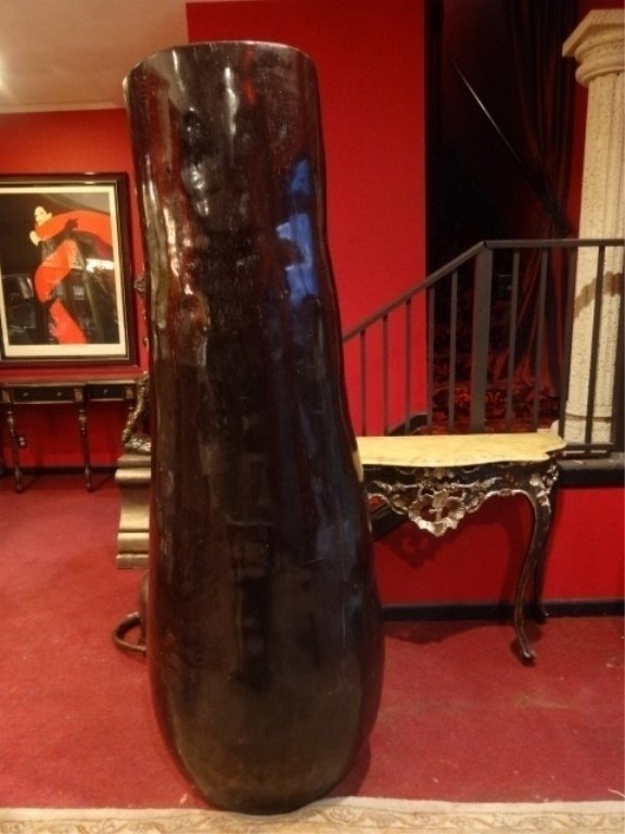 HUGE PALM TREE TRUNK FLOOR VASE, HAND CARVED FROM A (1 of 5)