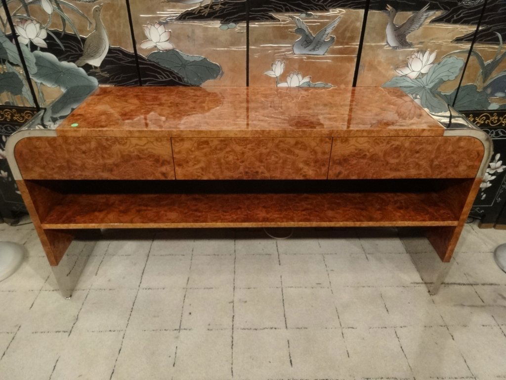 LEON ROSEN FOR PACE COLLECTION SIDEBOARD, BURL WOOD & (1 of 5)