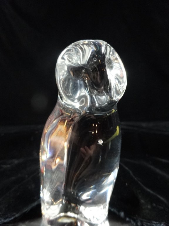 BACCARAT CRYSTAL OWL, APPROX 4"H, FLEABITE CHIP (1 of 4)