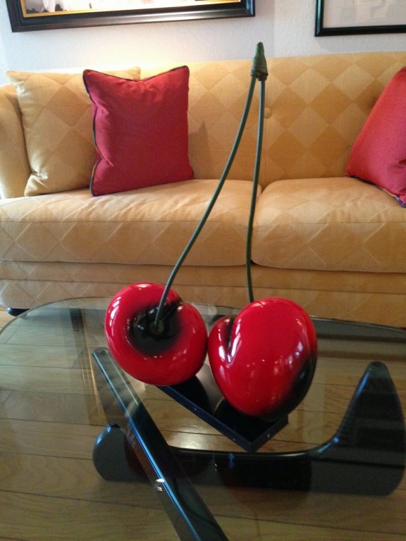 LARGE MARC SIJAN HYDROSTONE SCULPTURE, DOUBLE CHERRIES, (1 of 10)