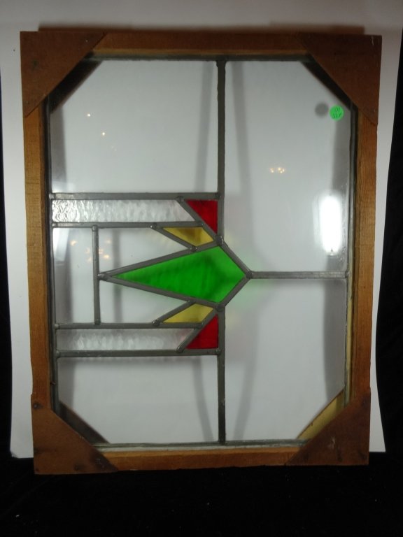 VINTAGE LEADED STAINED GLASS WINDOW IN RUSTIC CUSTOM (1 of 4)