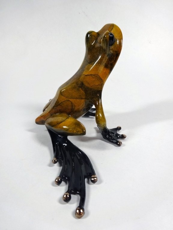 FROGMAN BRONZE SCULPTURE, "WHAT'S UP" GOLDEN PATINATED (1 of 6)