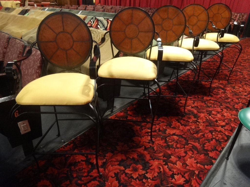 5 PC SET METAL OVAL BACK BARSTOOLS, WROUGHT IRON (1 of 6)