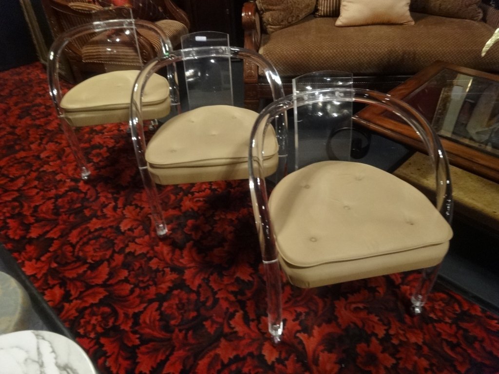 3 1970's LUCITE ARMCHAIRS, CHARLES HOLLIS JONES/HILLS (1 of 6)