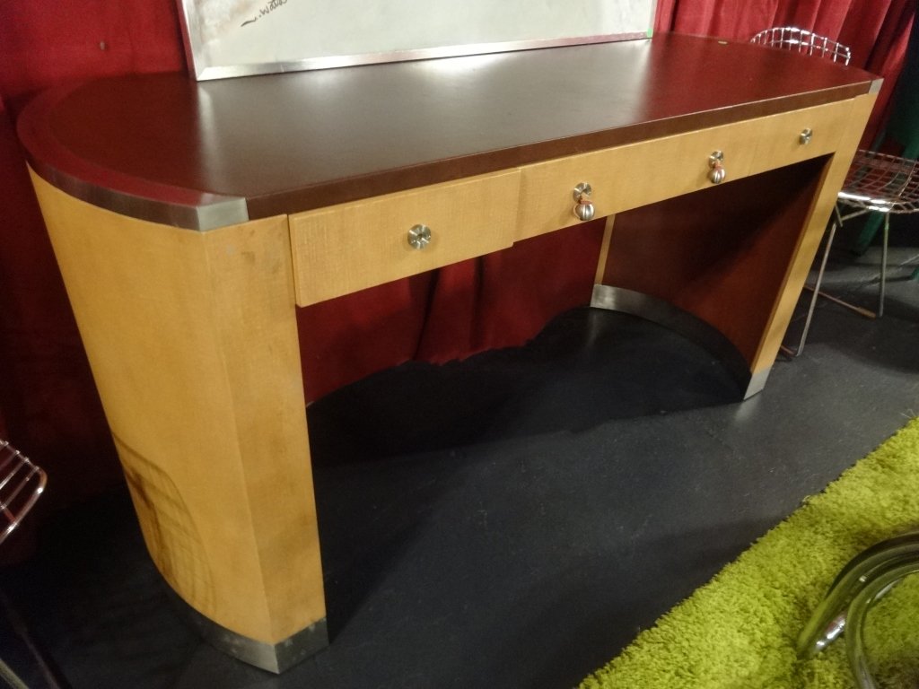 HENREDON LEATHER TOP DESK/CONSOLE BY DESIGNER DAVID (1 of 7)