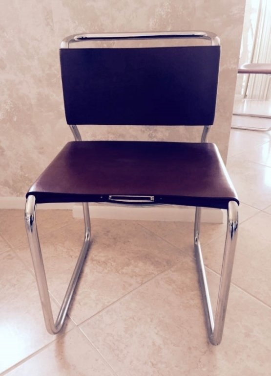 4 ZOGRAPHOS CHROME AND LEATHER CHAIRS WITH LACE-UP (1 of 5)