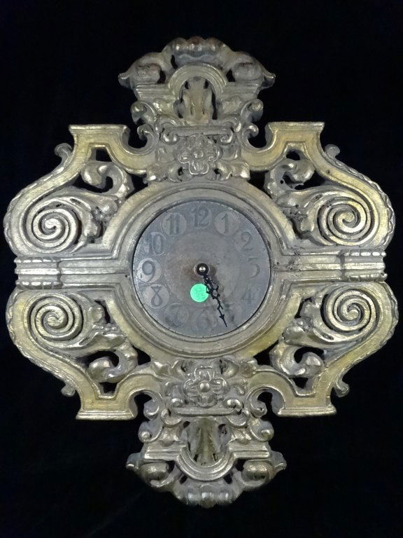 BAROQUE STYLE WALL CLOCK, COMPOSITION, WITH BATTERY (1 of 5)