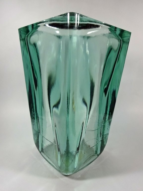 VIDRIOS SAN MIGUEL ART GLASS VASE, GREEN, HAND MADE (1 of 6)