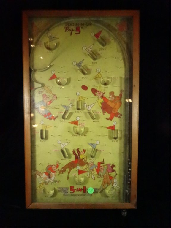 VINTAGE GAME, POOSH-M-UP BIG 5, 23.5" X 13.5", (1 of 6)