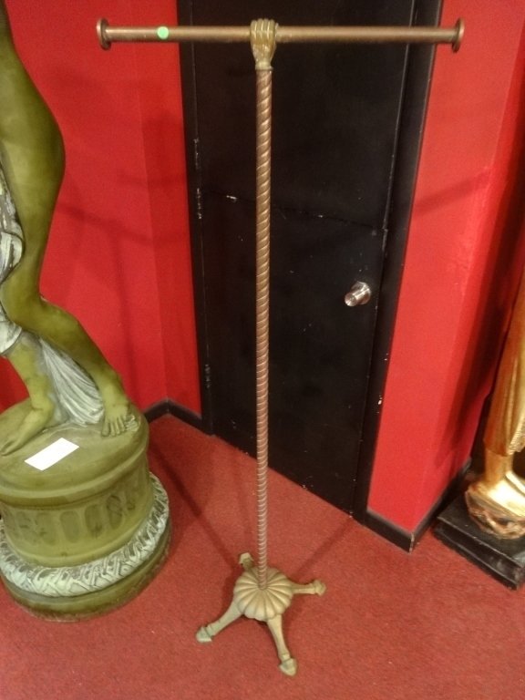 ANTIQUE BRASS VALET/STORE DISPLAY RACK WITH CLOTHES (1 of 3)