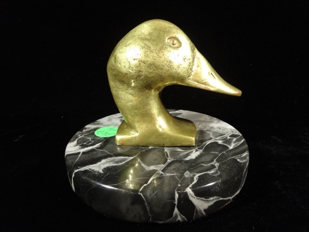 BRASS DUCK HEAD SCULPTURE, 4.5"H, SKU262.04: BRASS DUCK HEAD SCULPTURE, 4.5"H, SKU262.04