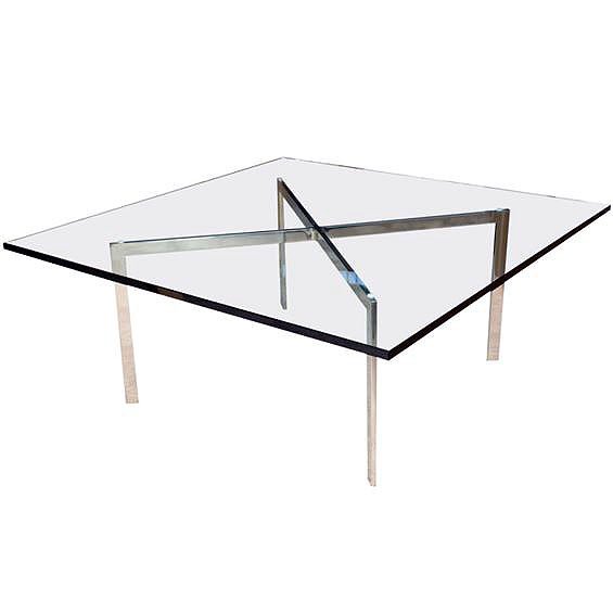 KNOLL BARCELONA STAINLESS STEEL COCKTAIL TABLE, (1 of 5)