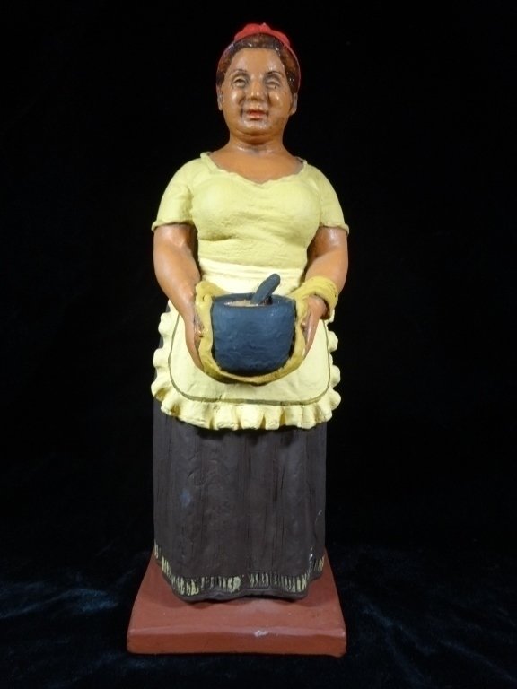 KAPLAN ART POTTERY JUDAICA WOMAN, SIGNED KAPLAN 1971 (1 of 9)