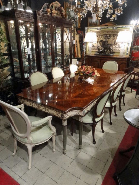 E.J. VICTOR LOUIS XVI DINING TABLE, HAVING PARQUETRY & (1 of 10)