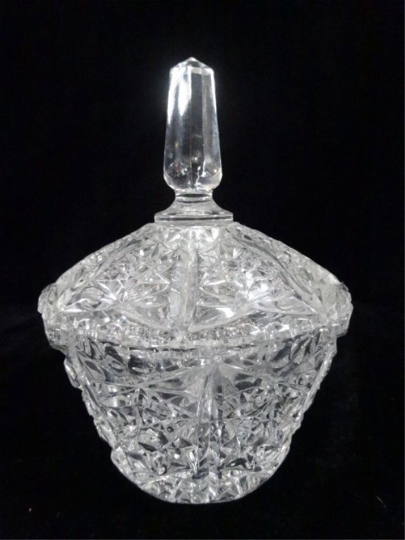 CRYSTAL COVERED CANDY DISH, APPROX 5"H (1 of 5)