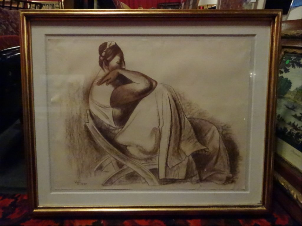 FRANCISCO ZUNIGA ORIGINAL PASTEL DRAWING ON PAPER (1 of 4)