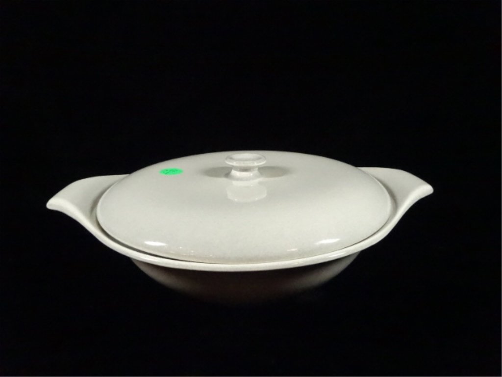 RUSSEL WRIGHT ROUND BOWL WITH LID, REPAIR TO BOWL, (1 of 7)