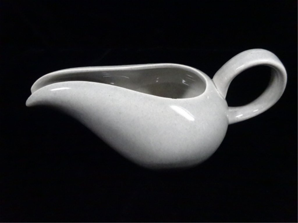 RUSSEL WRIGHT GRAVY BOAT, GRAY, SMALL CRACK ON HANDLE, (1 of 6)