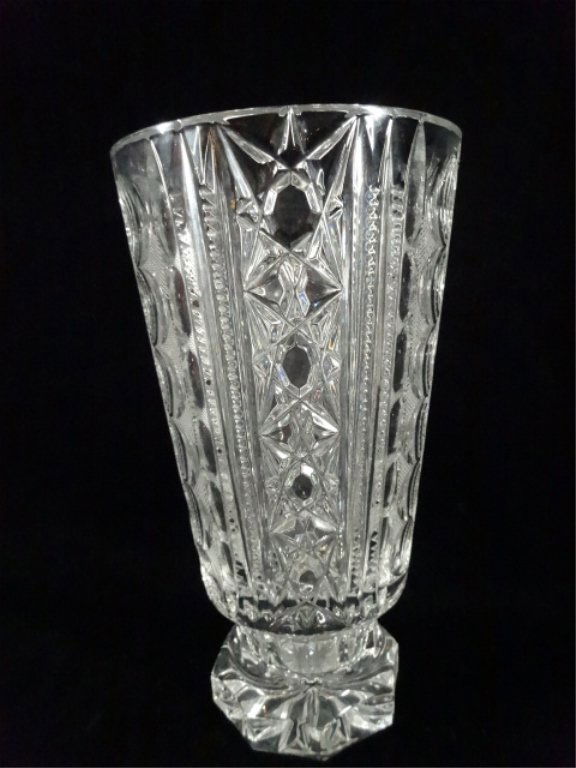 CRYSTAL VASE, APPROX 11.5"H, SKU262.02 (1 of 4)