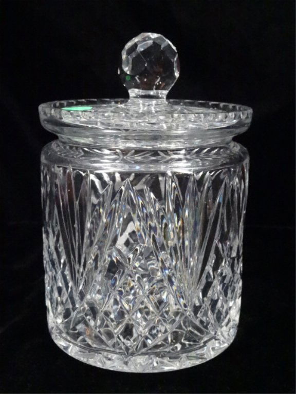 CUT CRYSTAL CANDY JAR WITH LID, APPROX 7.5" X 5", (1 of 6)