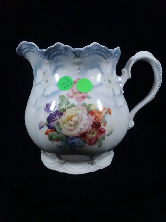 LEUCHTENBURG GERMANY PORCELAIN PITCHER, FLORAL DESIGN, (1 of 10)