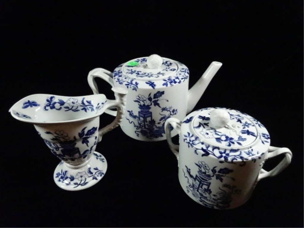 3 PC COPELAND SPODE NEW STONE TEAPOT, CREAMER, SUGAR, (1 of 10)