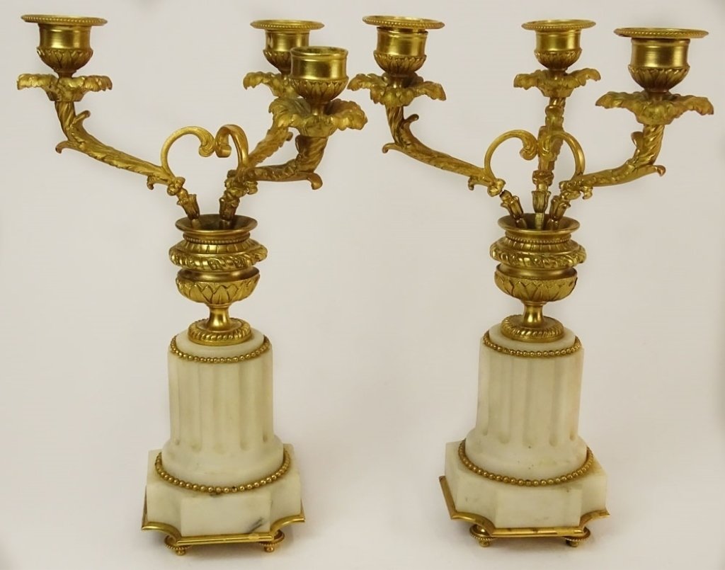 PAIR OF 19/20TH CENTURY FRENCH GILT BRONZE AND MARBLE (1 of 5)