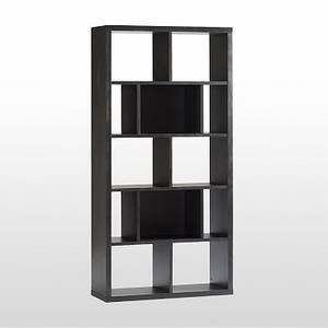 WEST ELM WOOD OPEN BOOKCASE/ROOM DIVIDER, DARK (1 of 6)