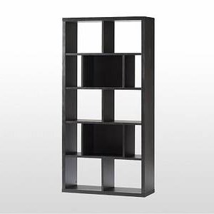 WEST ELM WOOD OPEN BOOKCASE/ROOM DIVIDER, DARK (1 of 8)