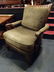 PAIR CARVED WOOD ARMCHAIRS, UPHOLSTERED IN GREEN - 2