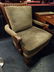 PAIR CARVED WOOD ARMCHAIRS, UPHOLSTERED IN GREEN - 3