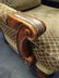 PAIR CARVED WOOD ARMCHAIRS, UPHOLSTERED IN GREEN - 4