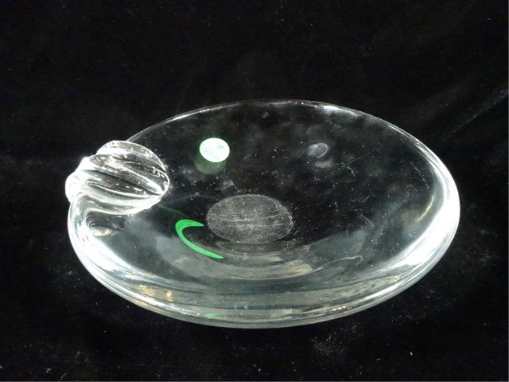 STEUBEN CRYSTAL ASHTRAY/SOAPDISH, CIRCA 1950, DESIGNED (1 of 3)