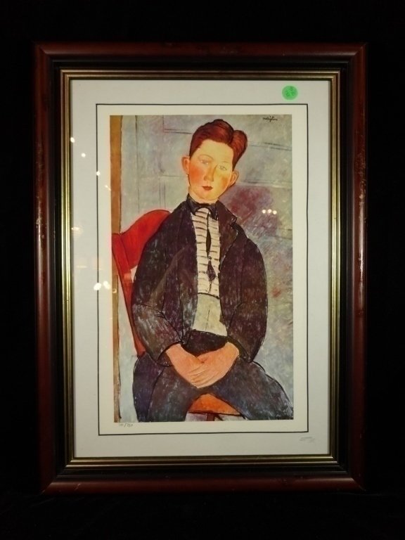 MODIGLIANI LITHOGRAPH, THE BOY, LIMITED EDITION #101 OF (1 of 7)