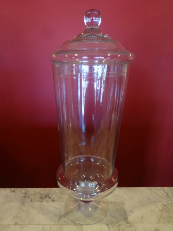 LARGE GLASS APOTHECARY JAR WITH LID, 19"H, SKU381.07 (1 of 5)