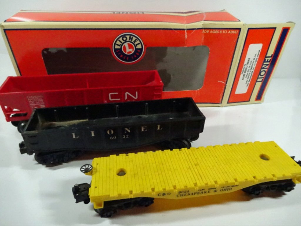 3 PC LIONEL TRAIN CARS, INCLUDES 9024, 6032 & BLT 1-72, (1 of 4)