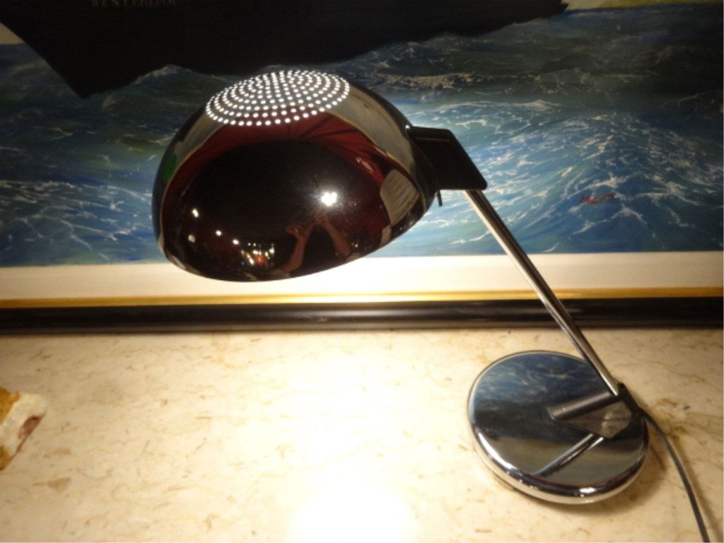 MODERN CHROME TABLE LAMP, ADJUSTABLE, EXCELLENT GENTLY (1 of 4)