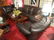 4 PC LEATHER SOFA, 2 CHAIRS & OTTOMAN, DARK BROWN