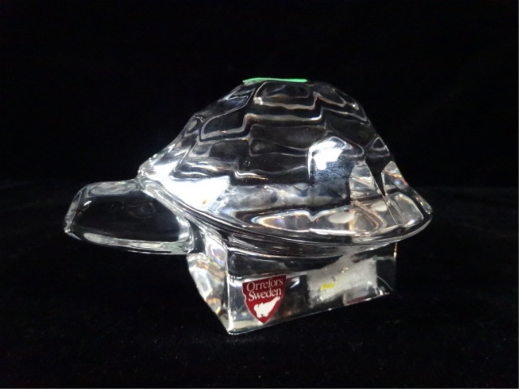 ORREFORS CRYSTAL TURTLE, APPROX 2.75" X 4", SKU9371.37 (1 of 4)